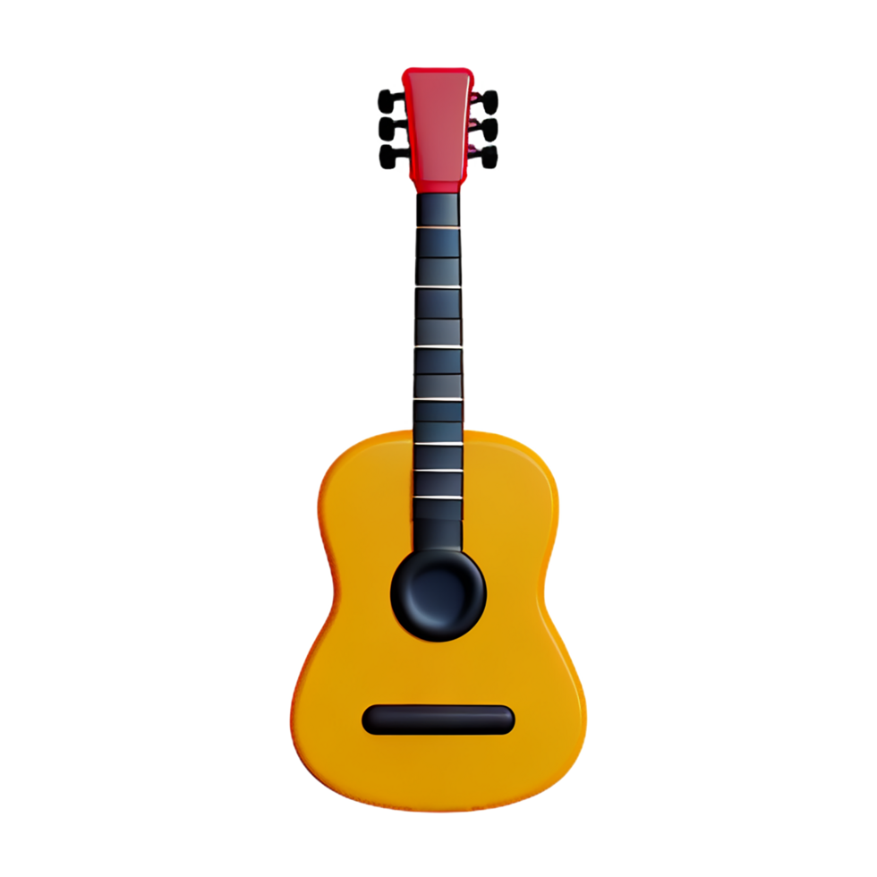guitar 3d rendering icon illustration png