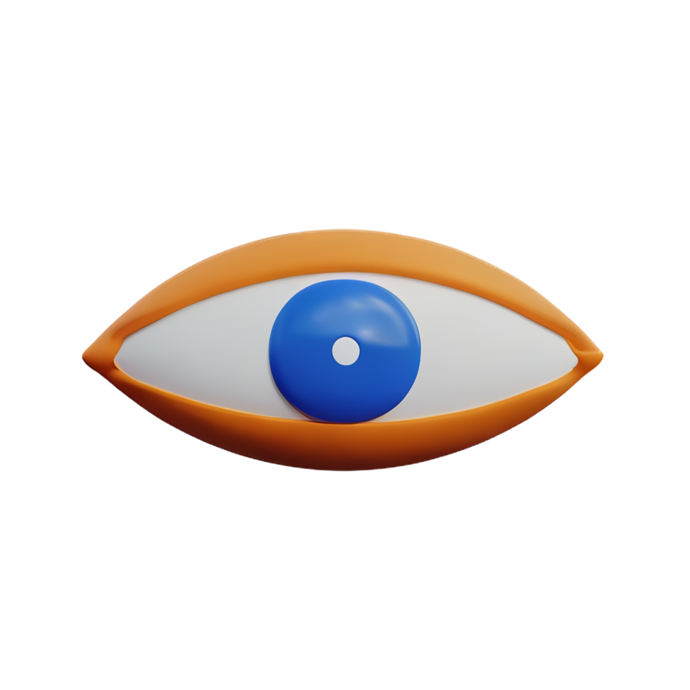 eye 3d rendering icon illustration png