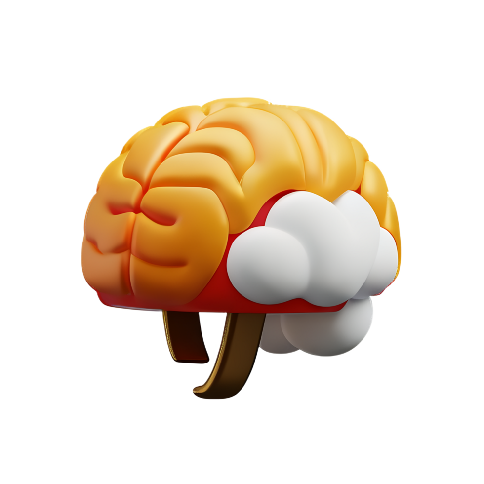 cérebro 3d ícone ilustração png