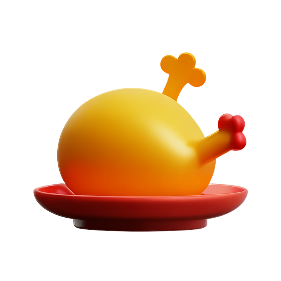 chicken 3d rendering icon illustration png