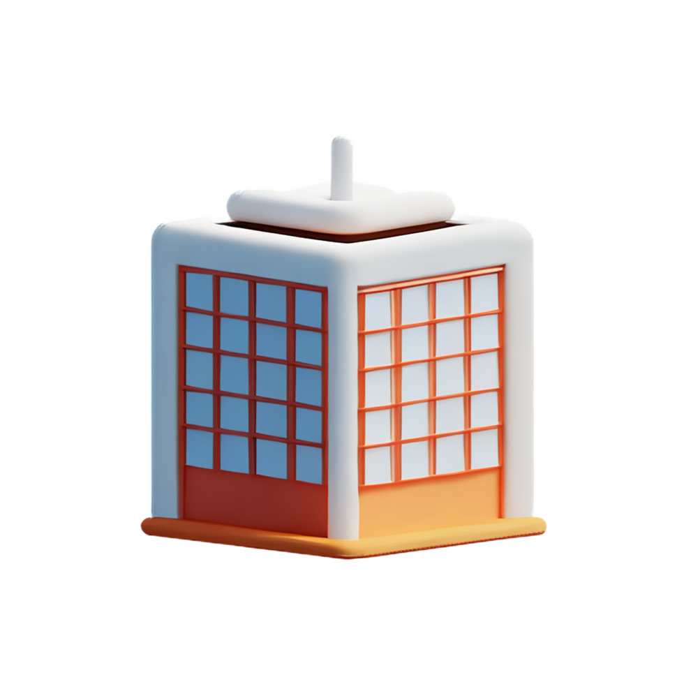 building 3d rendering icon illustration png