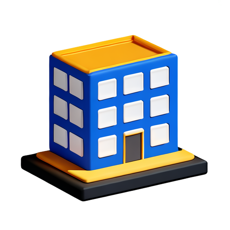 edificio 3d representación icono ilustración png