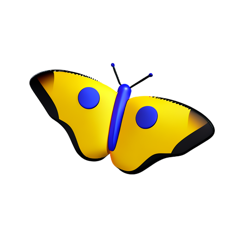 butterfly 3d icon illustration png