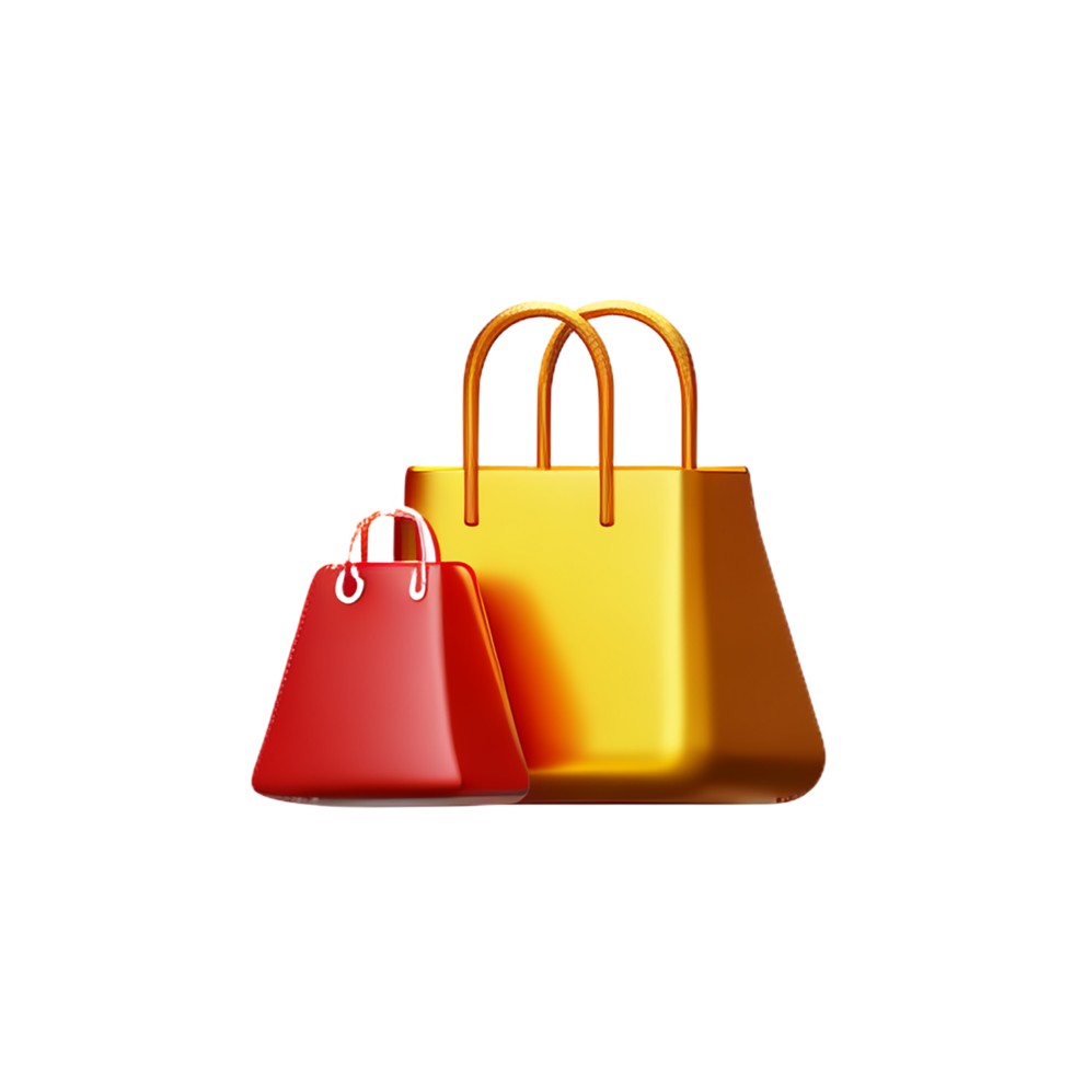 icône de commerce électronique sacs à provisions de luxe illustration 3d png