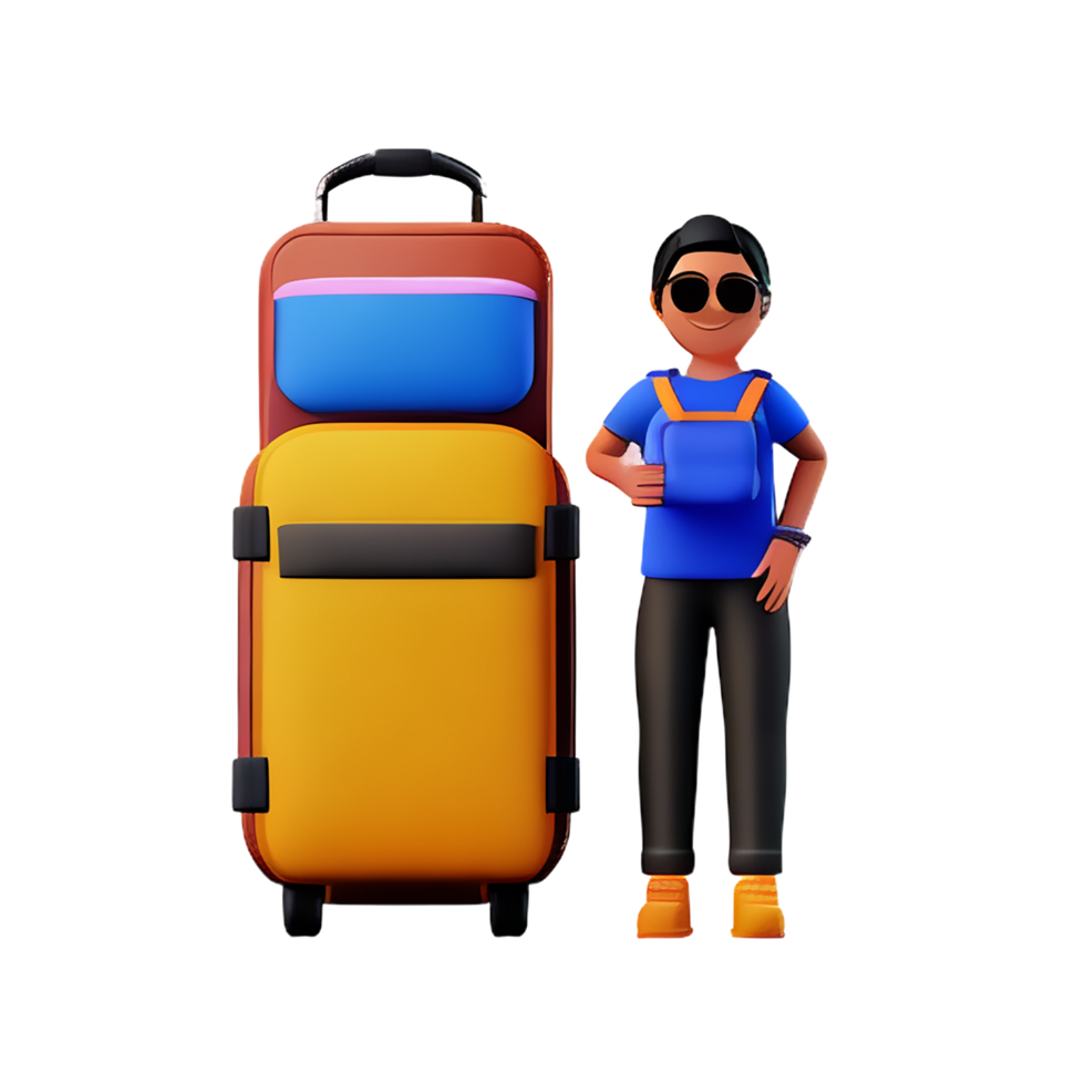 reiziger backpacker 3d reizen en vakantie illustratie png