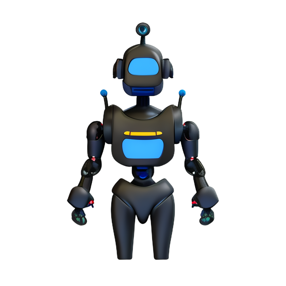 automation industry with 3d icon render ai robot png