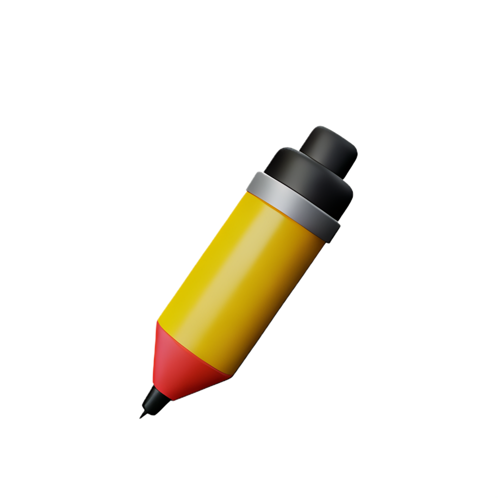 3d illustration of highlighter school education icon png