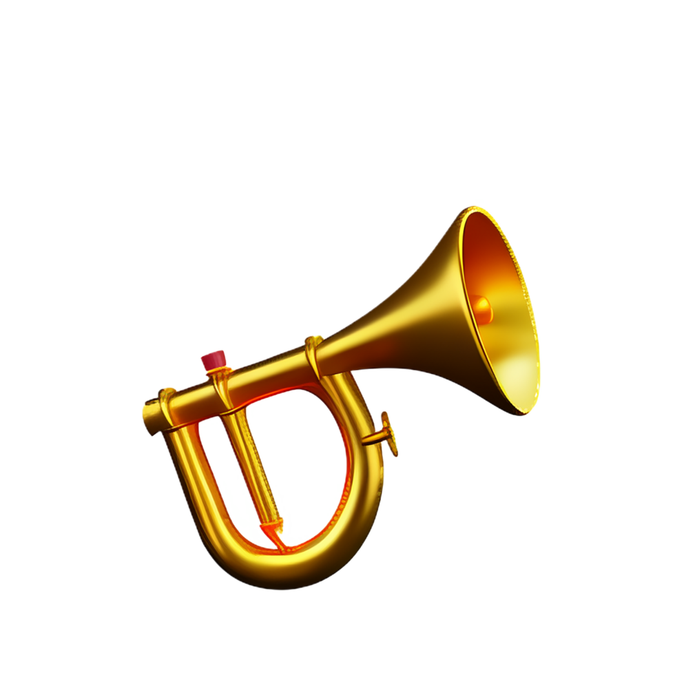 christmas 3d gold trumpet illustration png