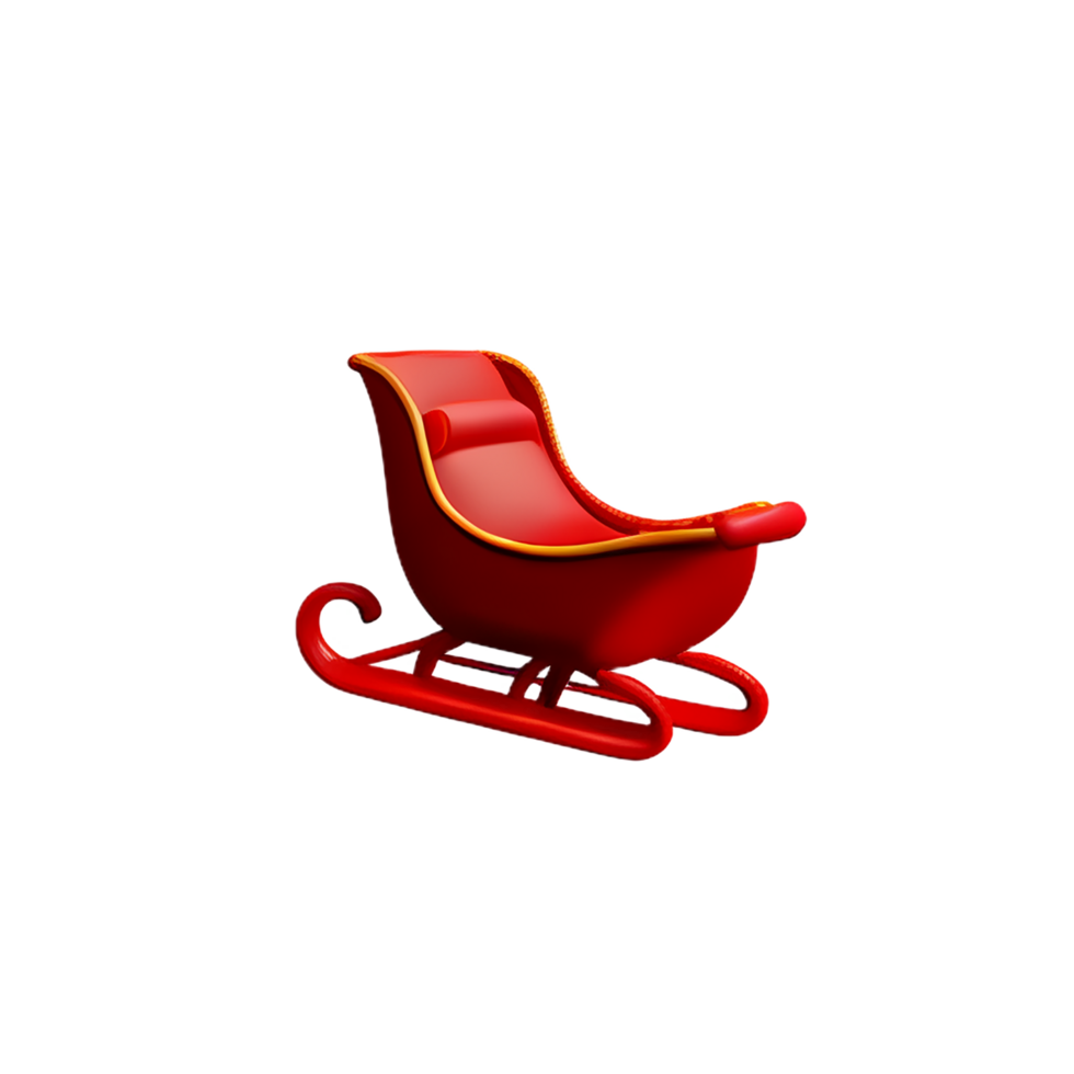 christmas 3d santa claus sleigh icon illustration png