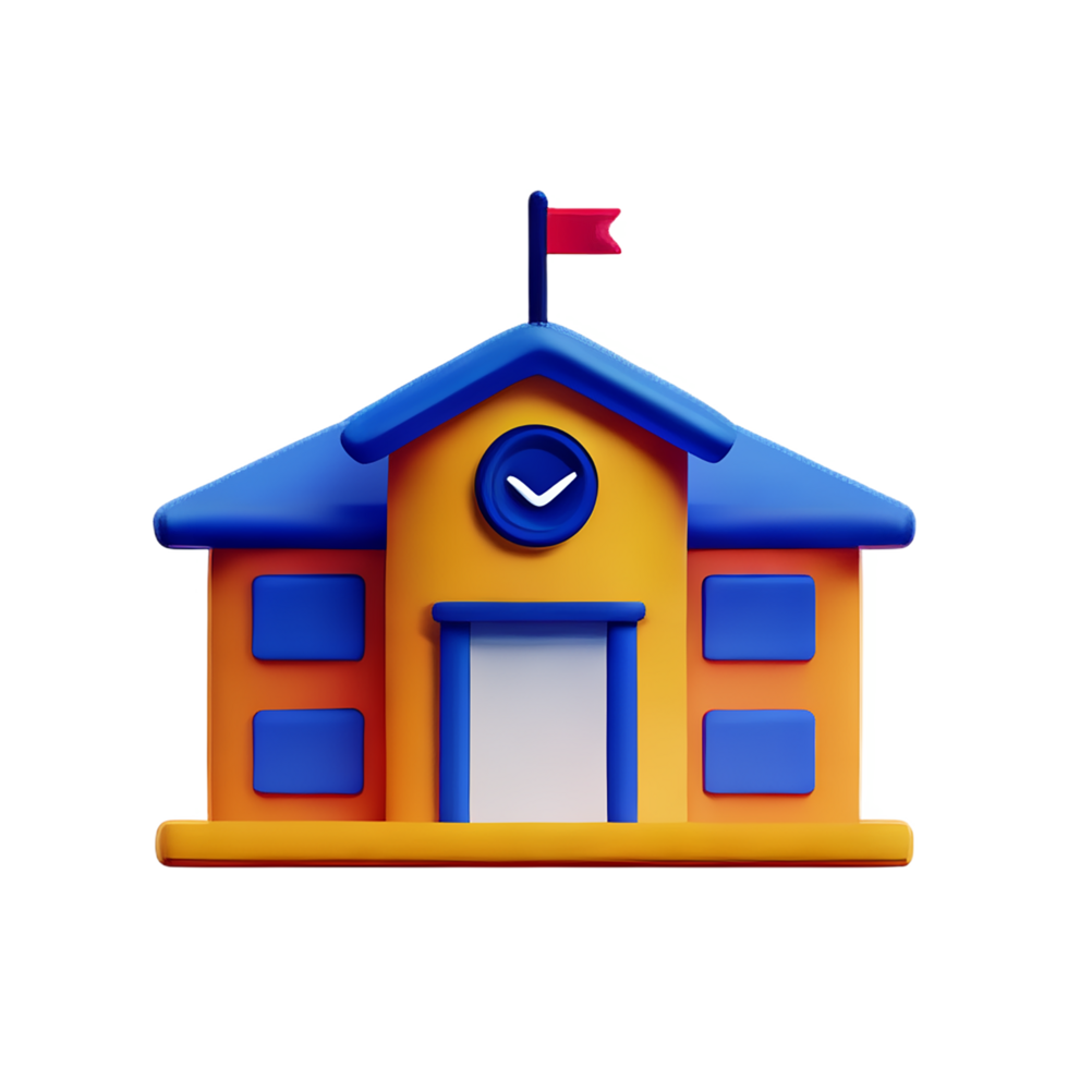 school 3d icon illustration png