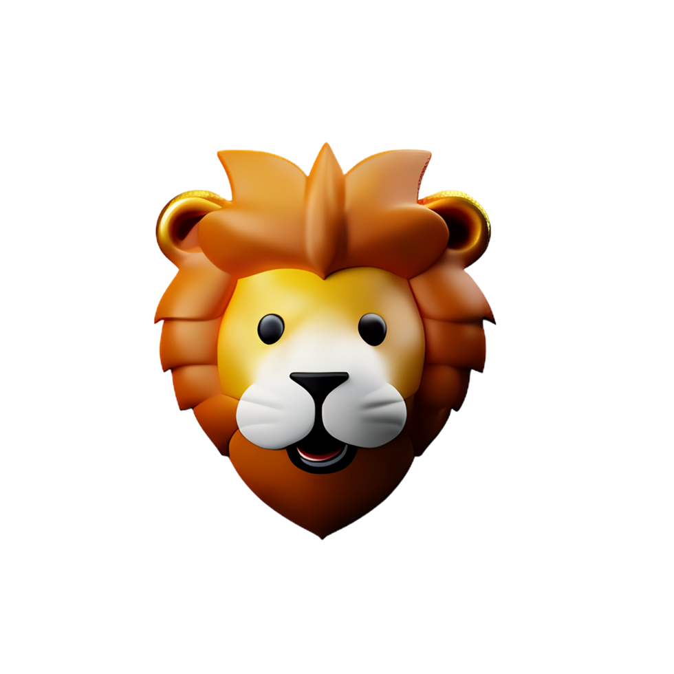 lion 3d icon illustration png