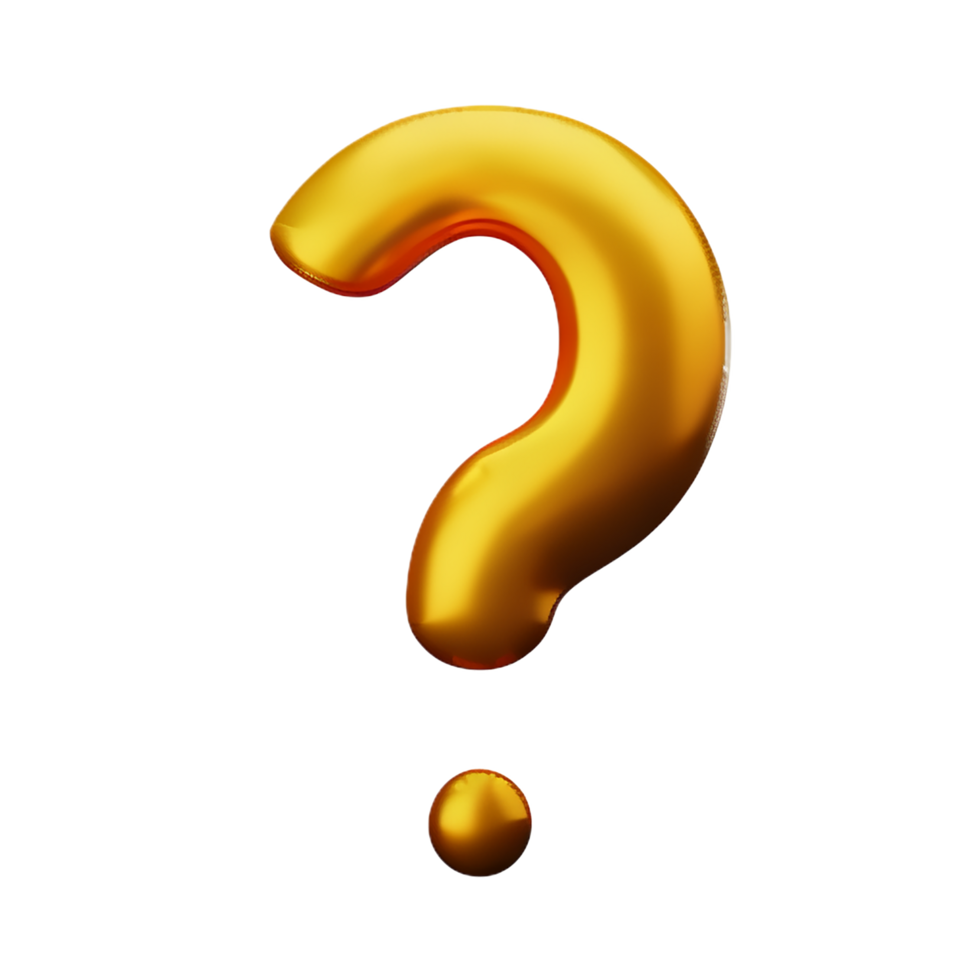 question mark 3d rendering icon illustration png