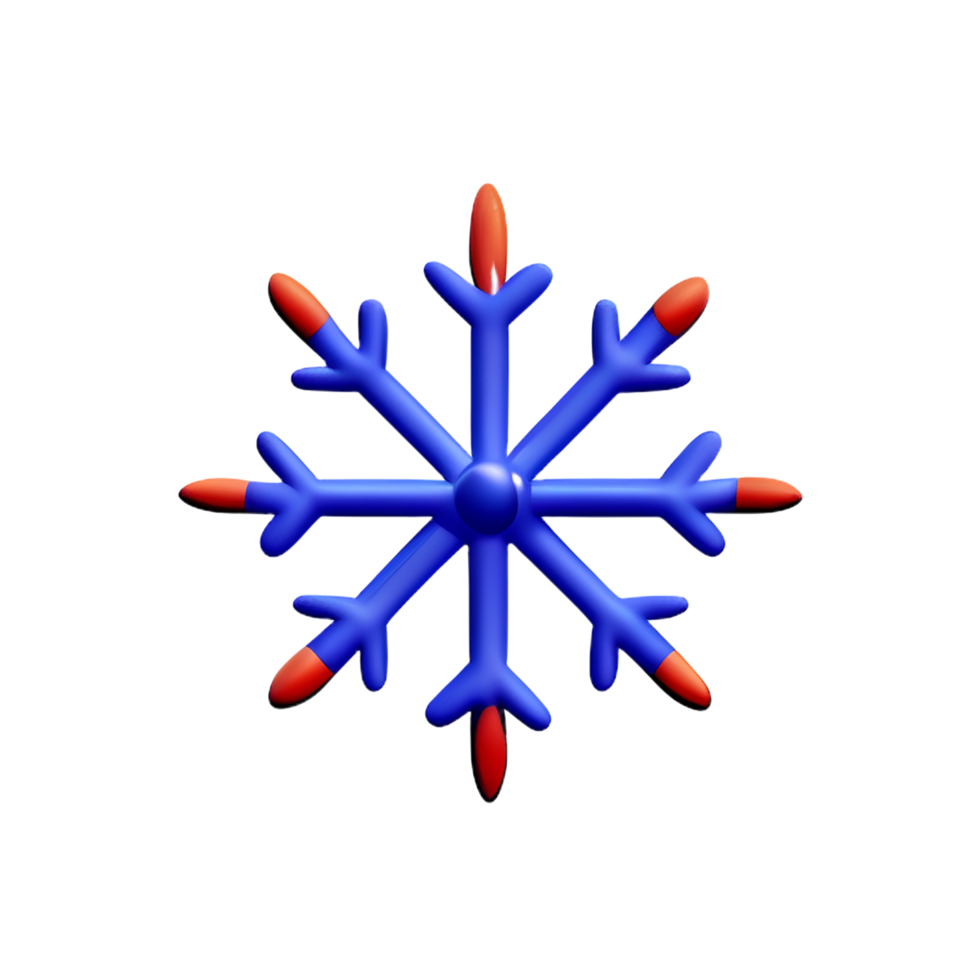 jul 3d snöflingor ikon illustration png