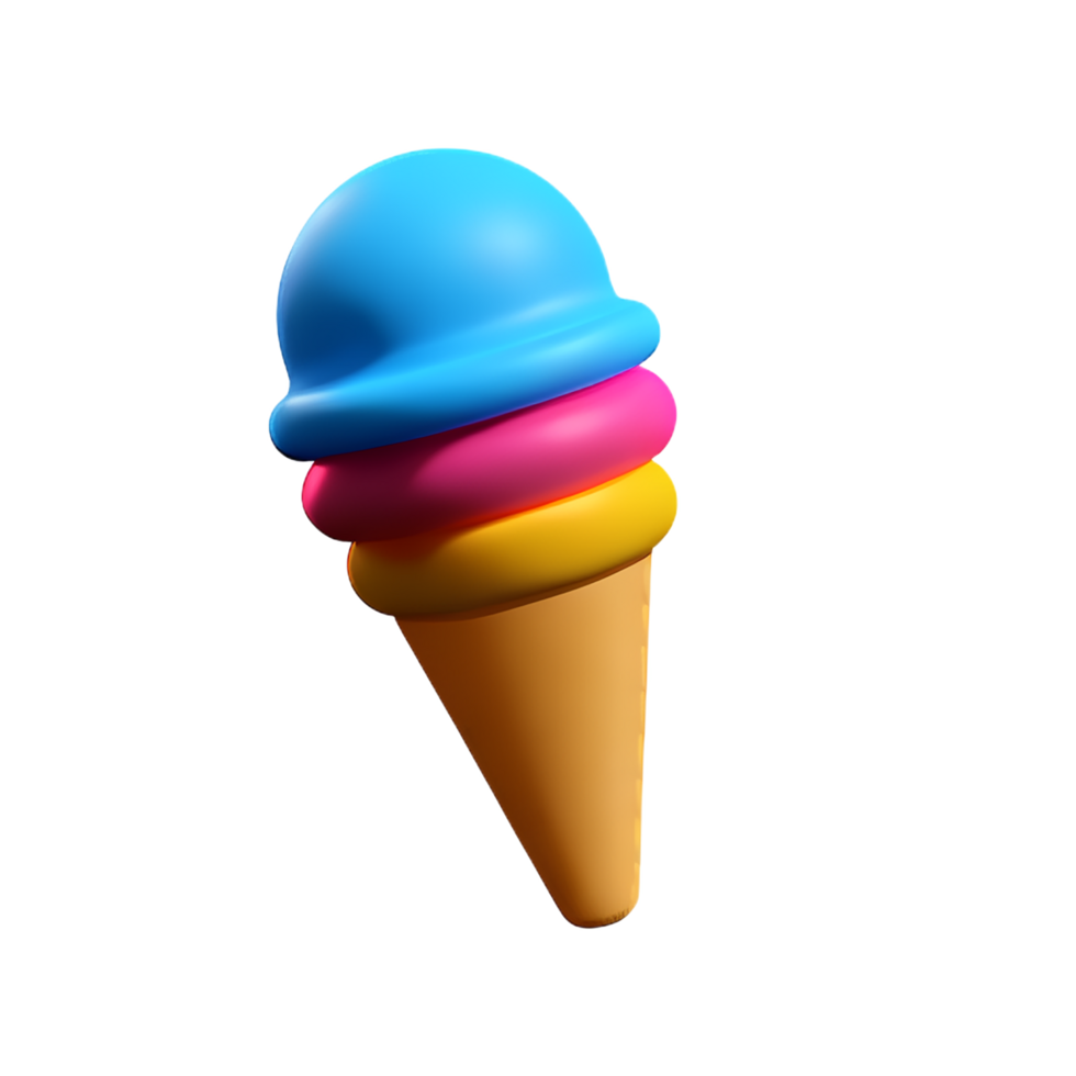 ice cream 3d icon illustration png