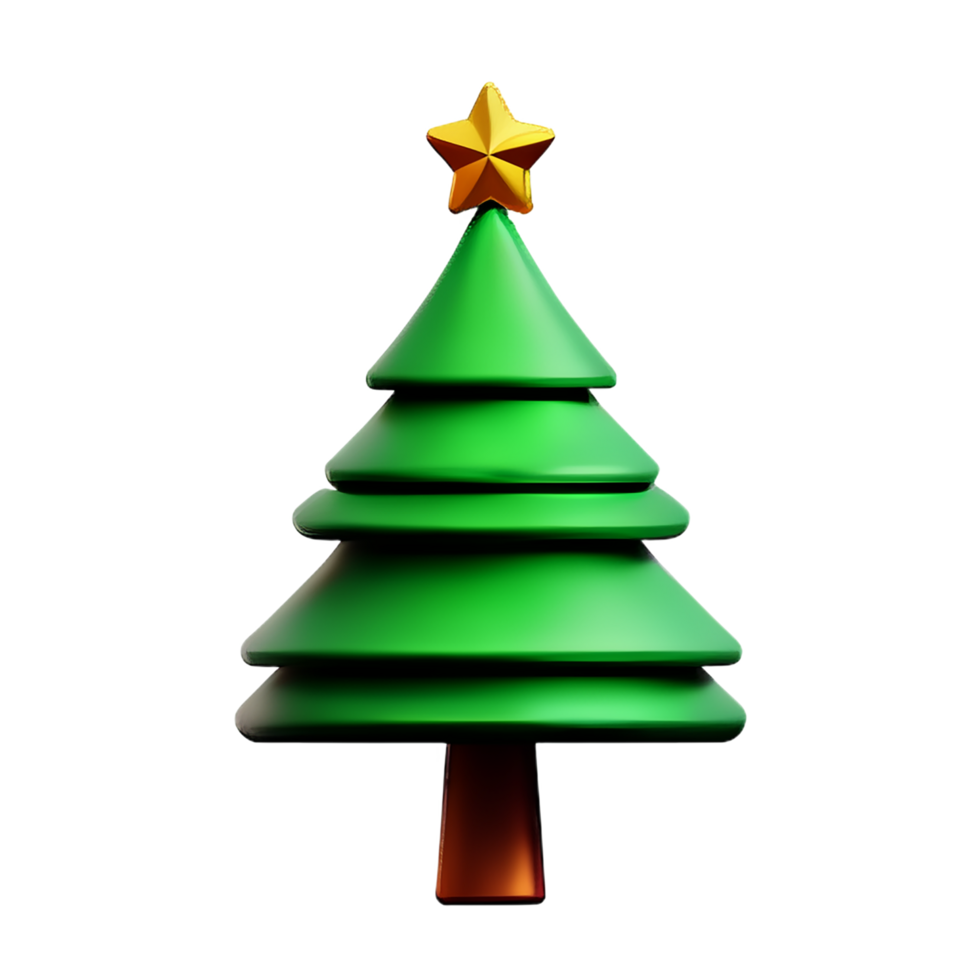 Noël 3d Noël arbre avec brillant ornements png