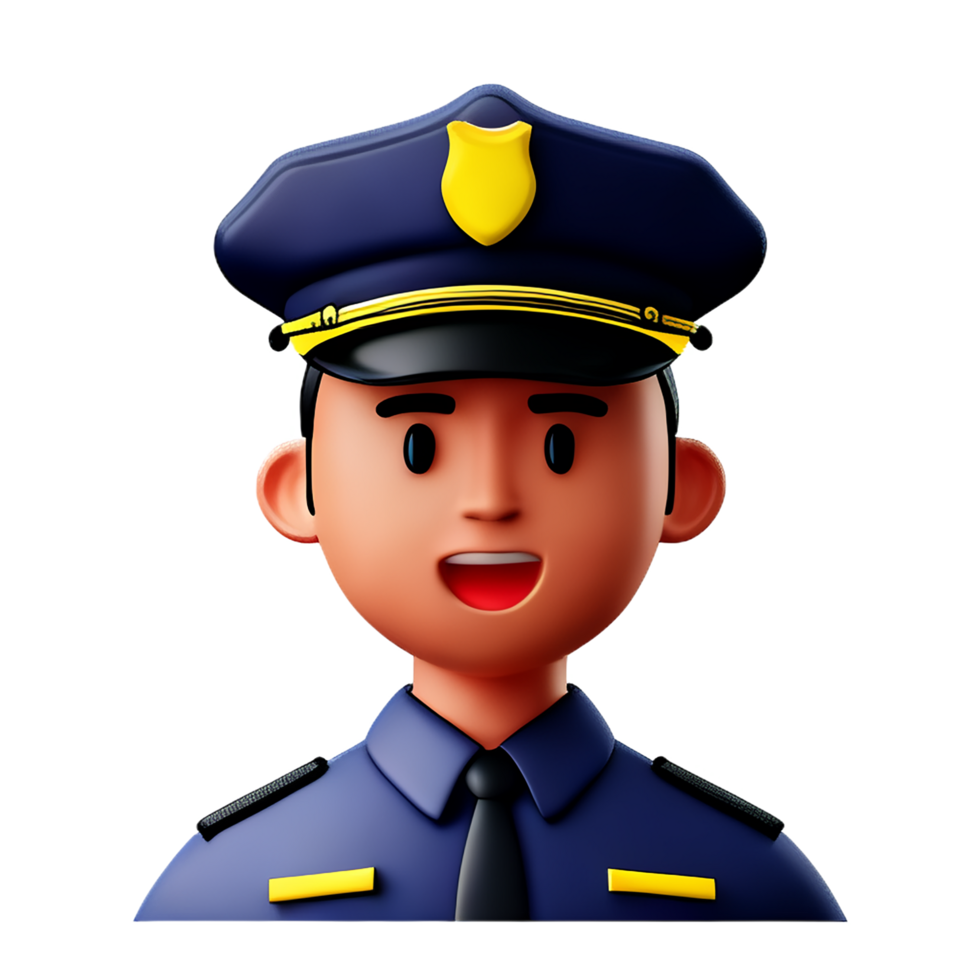 police 3d profession avatars des illustrations png