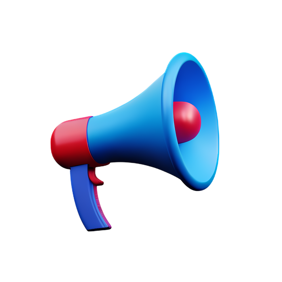 3d render megaphone refer a friend concept illustration png