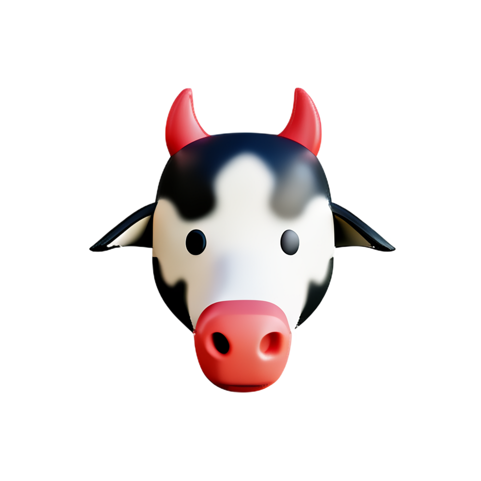 cow 3d rendering icon illustration png