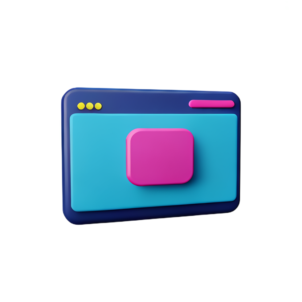 website 3d rendering icon illustration png