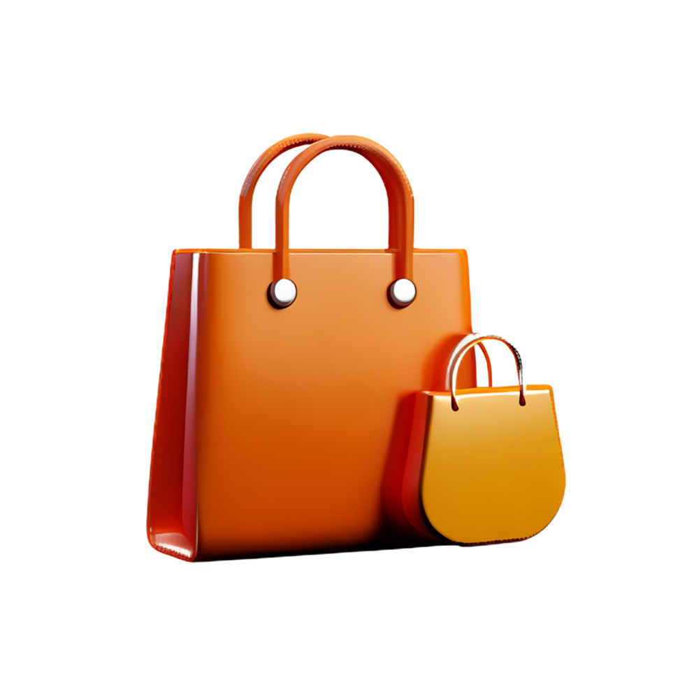 ecommerce icon luxury shopping bags 3d illustration png