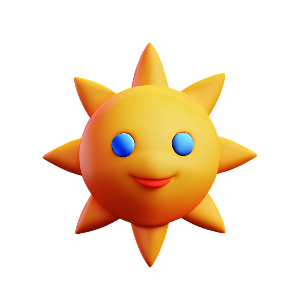 Sun 3d illustration icon png