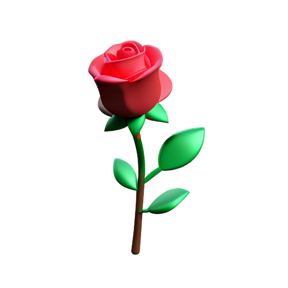 rose 3d icon illustration png