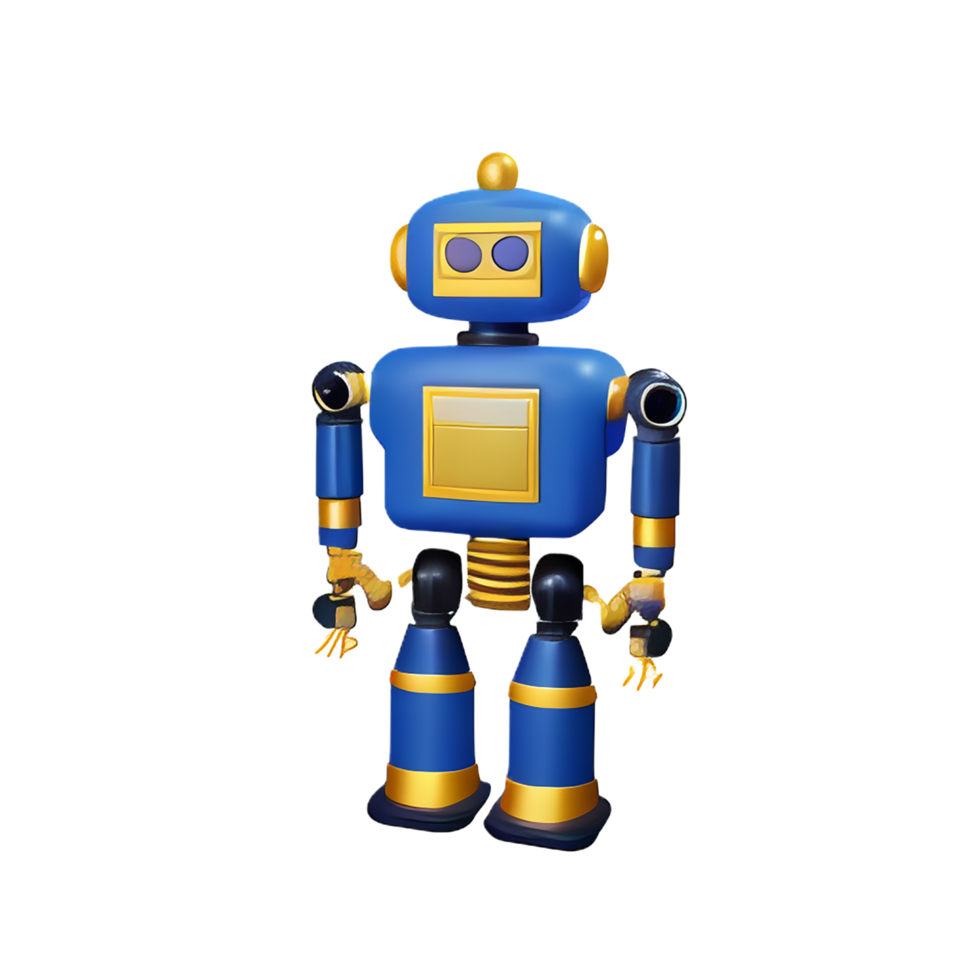 business chart with 3d render ai robot illustration png