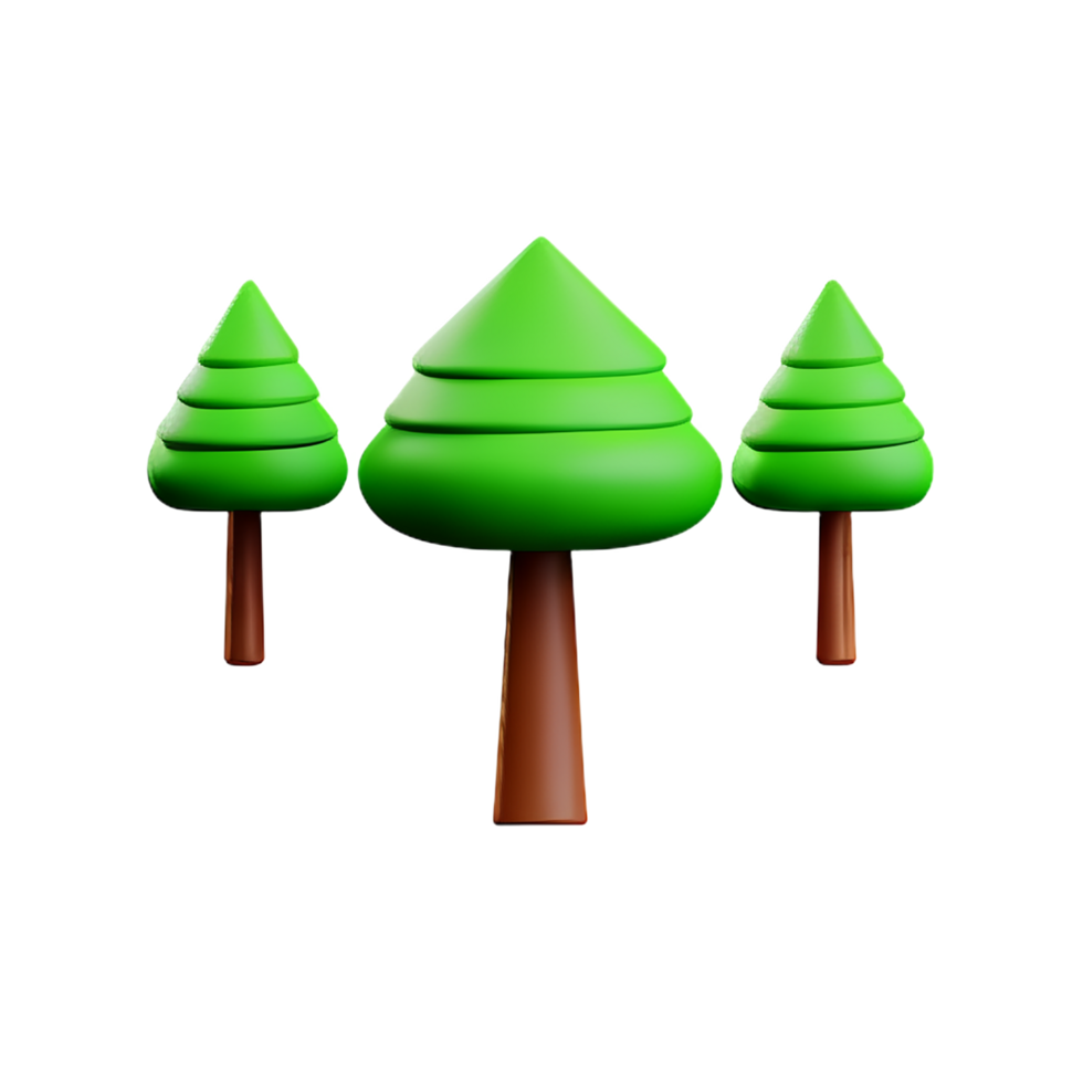 forest 3d rendering icon illustration png