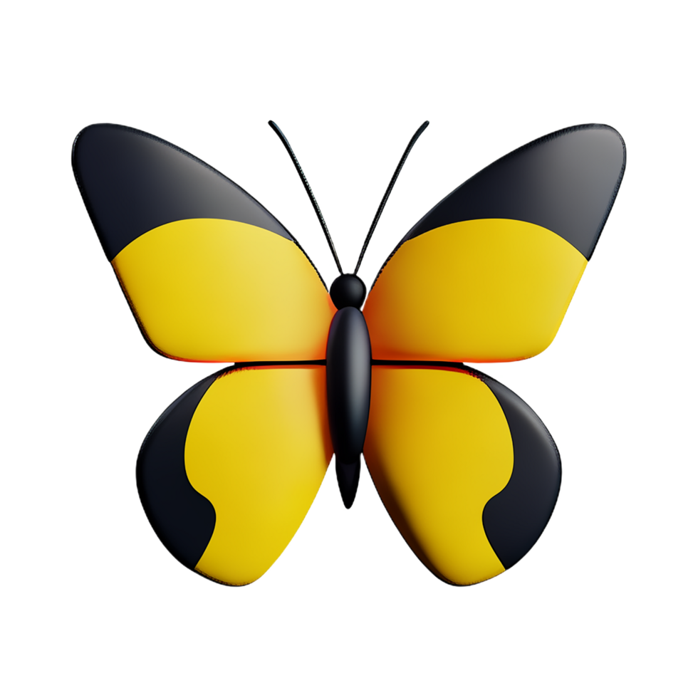 butterfly 3d icon illustration png