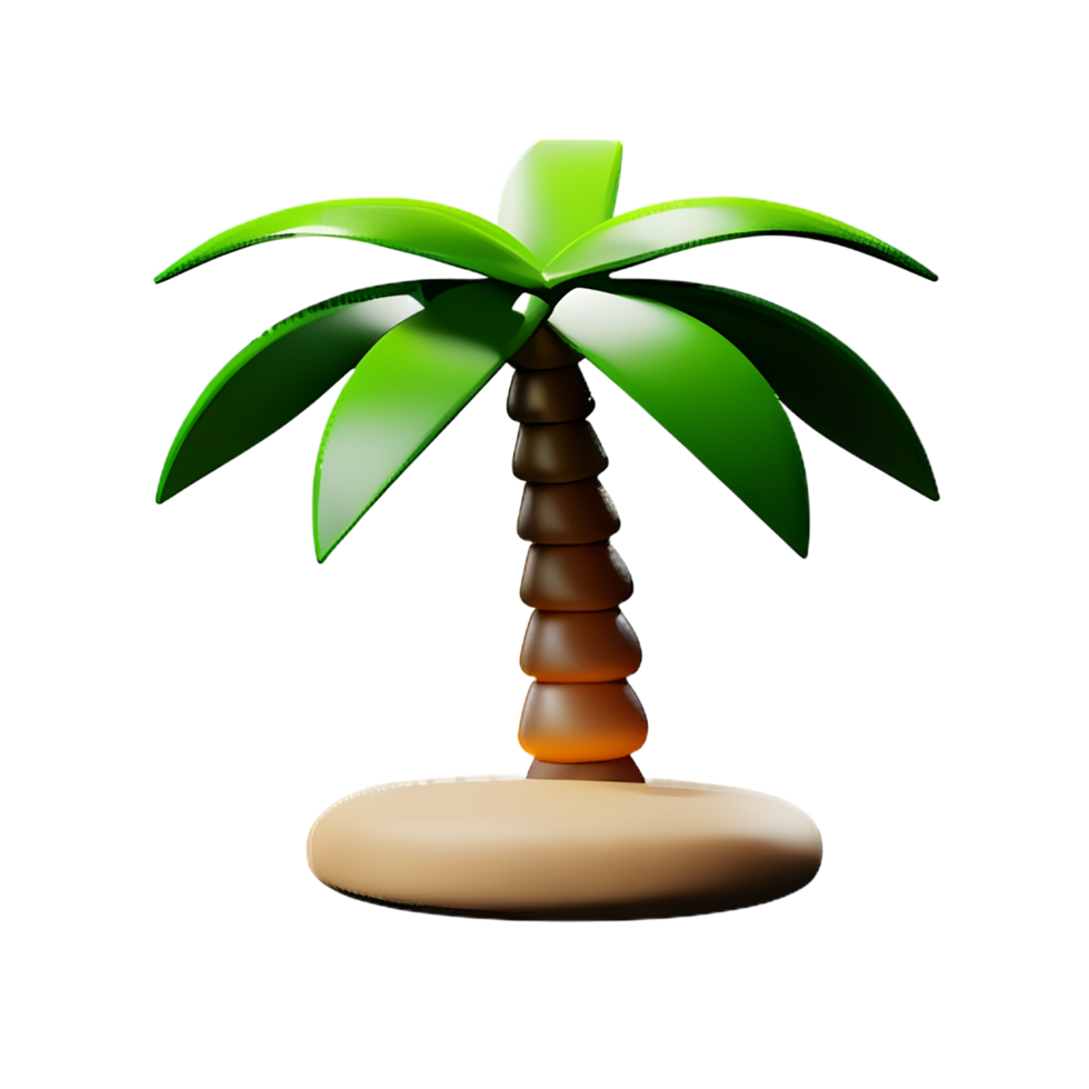 palma árbol 3d representación icono ilustración png