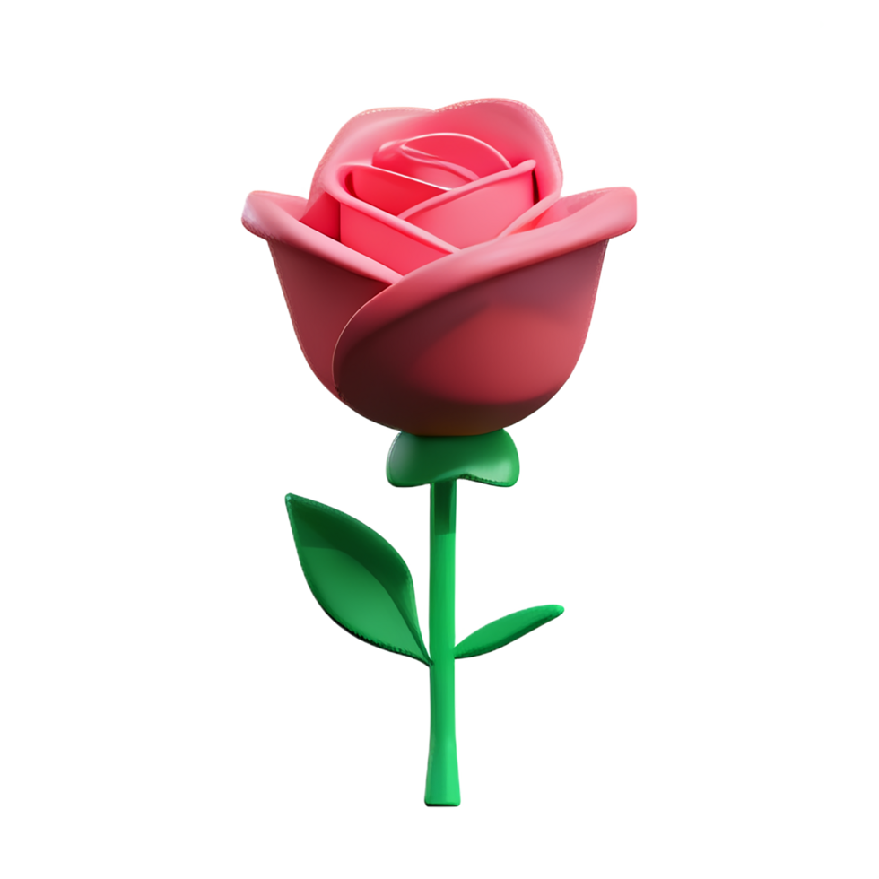 rose 3d icon illustration png