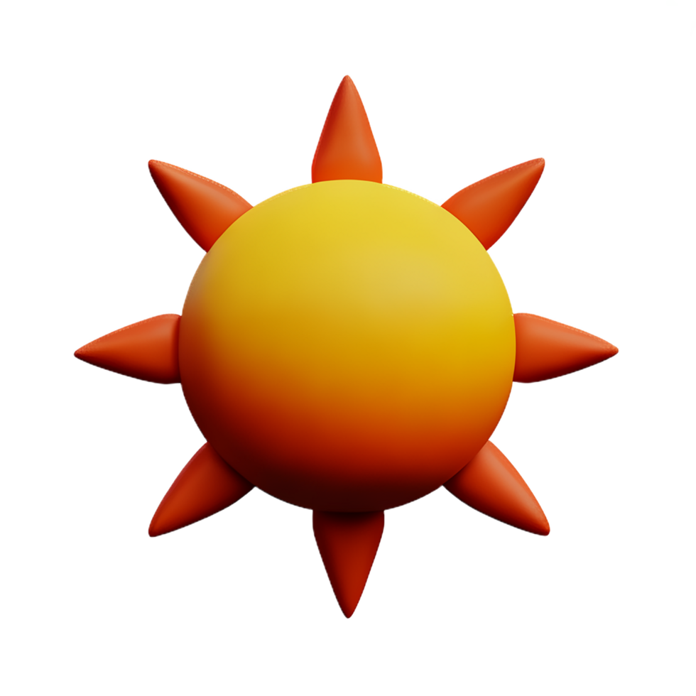 Sun 3d illustration icon png