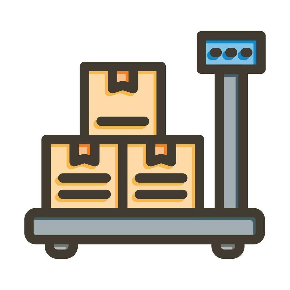 Weighing Vector Thick Line Filled Colors Icon For Personal And Commercial Use.