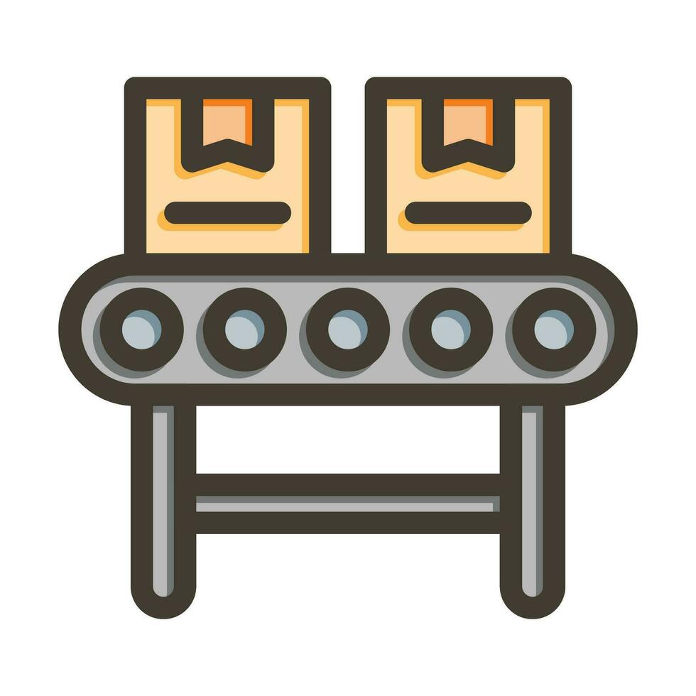 Conveyor Vector Thick Line Filled Colors Icon For Personal And Commercial Use.