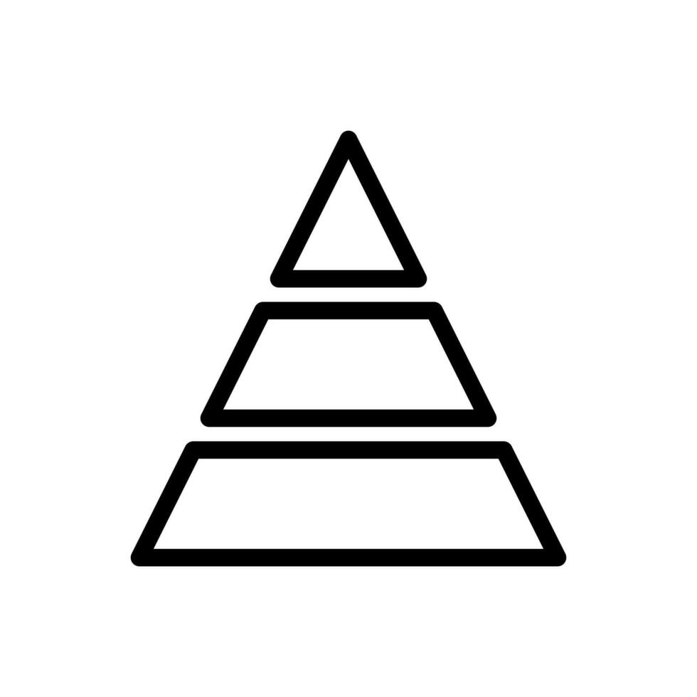 pirámide gráfico icono en línea estilo diseño aislado en blanco antecedentes. editable ataque. vector