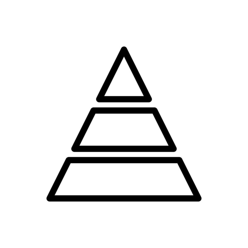 Pyramid chart icon in line style design isolated on white background. Editable stroke. vector