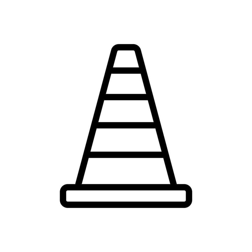 Traffic cone icon in line style design isolated on white background. Editable stroke. vector