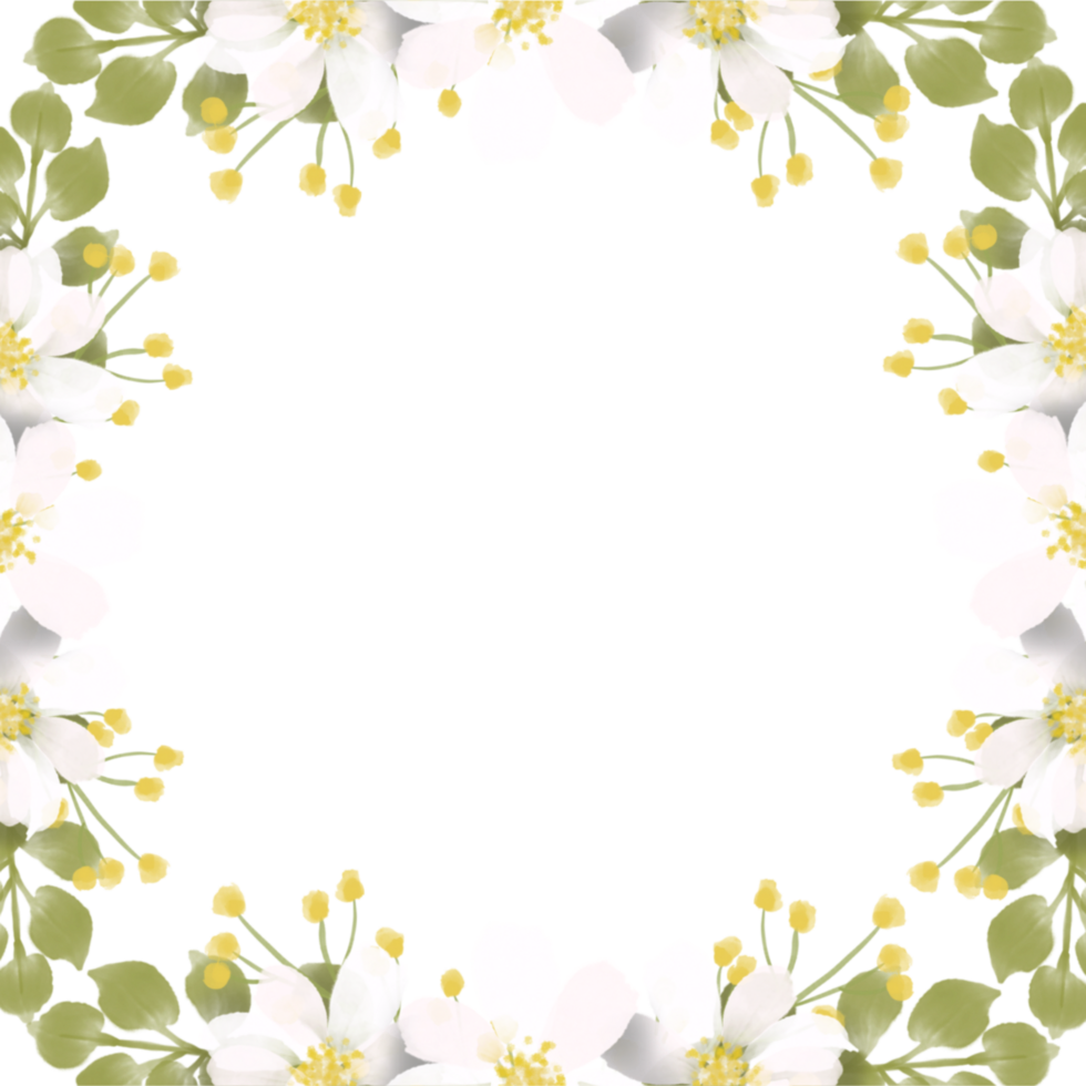 Watercolor flower frame png