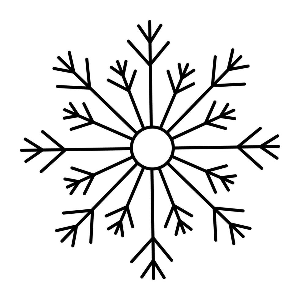 snowflake christmas winter cold pattern line icon vector