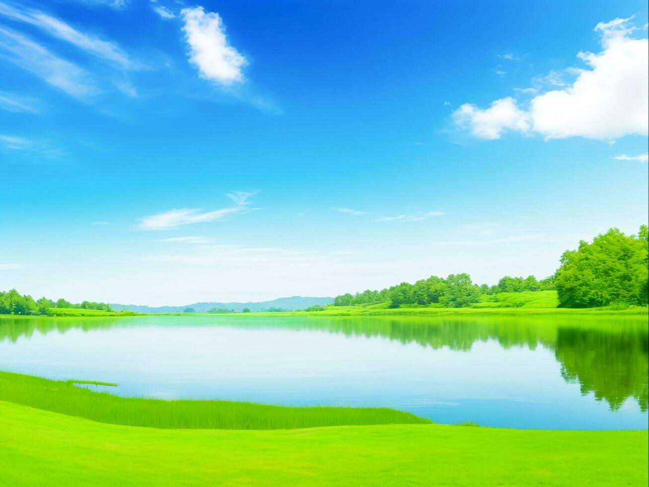 Beauty of Nature Picturesque Landscap, Generative Ai photo