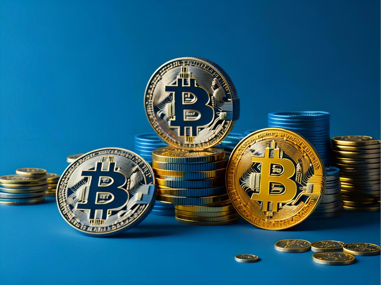 Crypto currency Stacks Exploring the Digital Wealth Frontier, Generative Ai photo