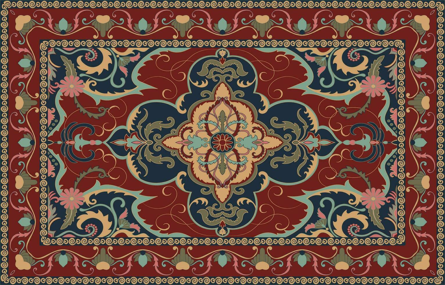 Persian carpet original design.Home decoration carpet pattern. rug vector