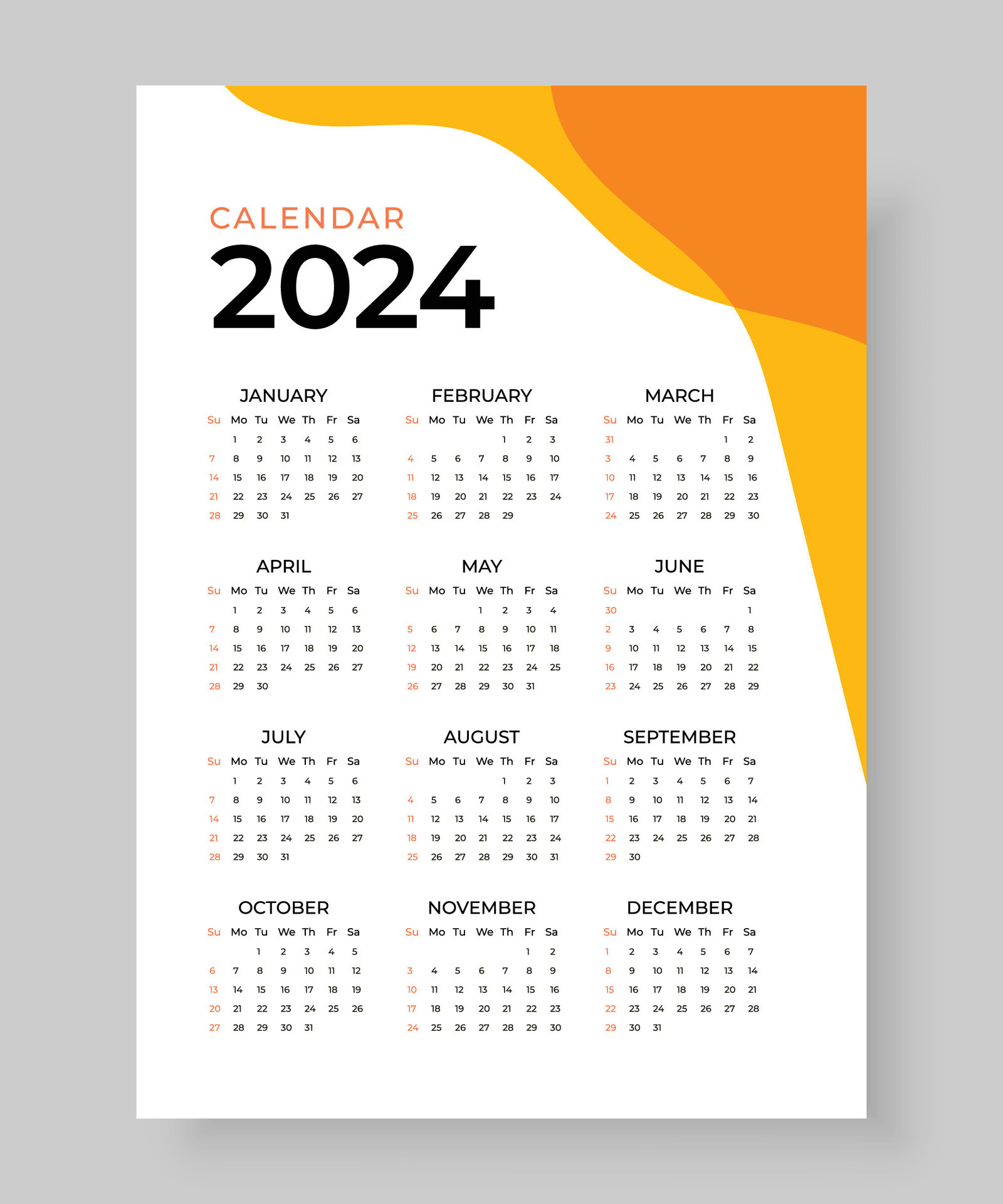 One Page Calendar 2025 Design Lexie Opalina