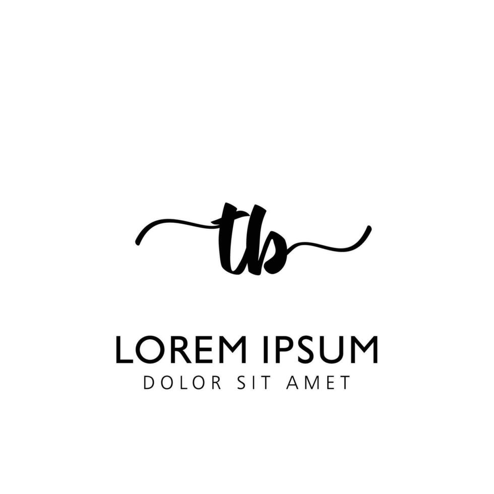 TB Initial Handwriting Template Design vector