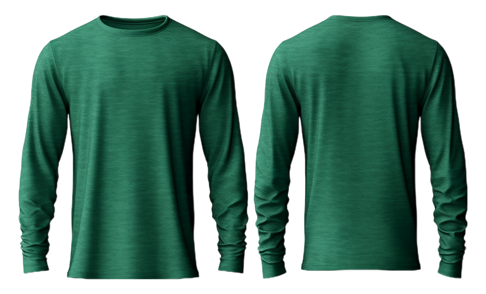 Plain green long sleeve t-shirt. front and back view. generative ai ...