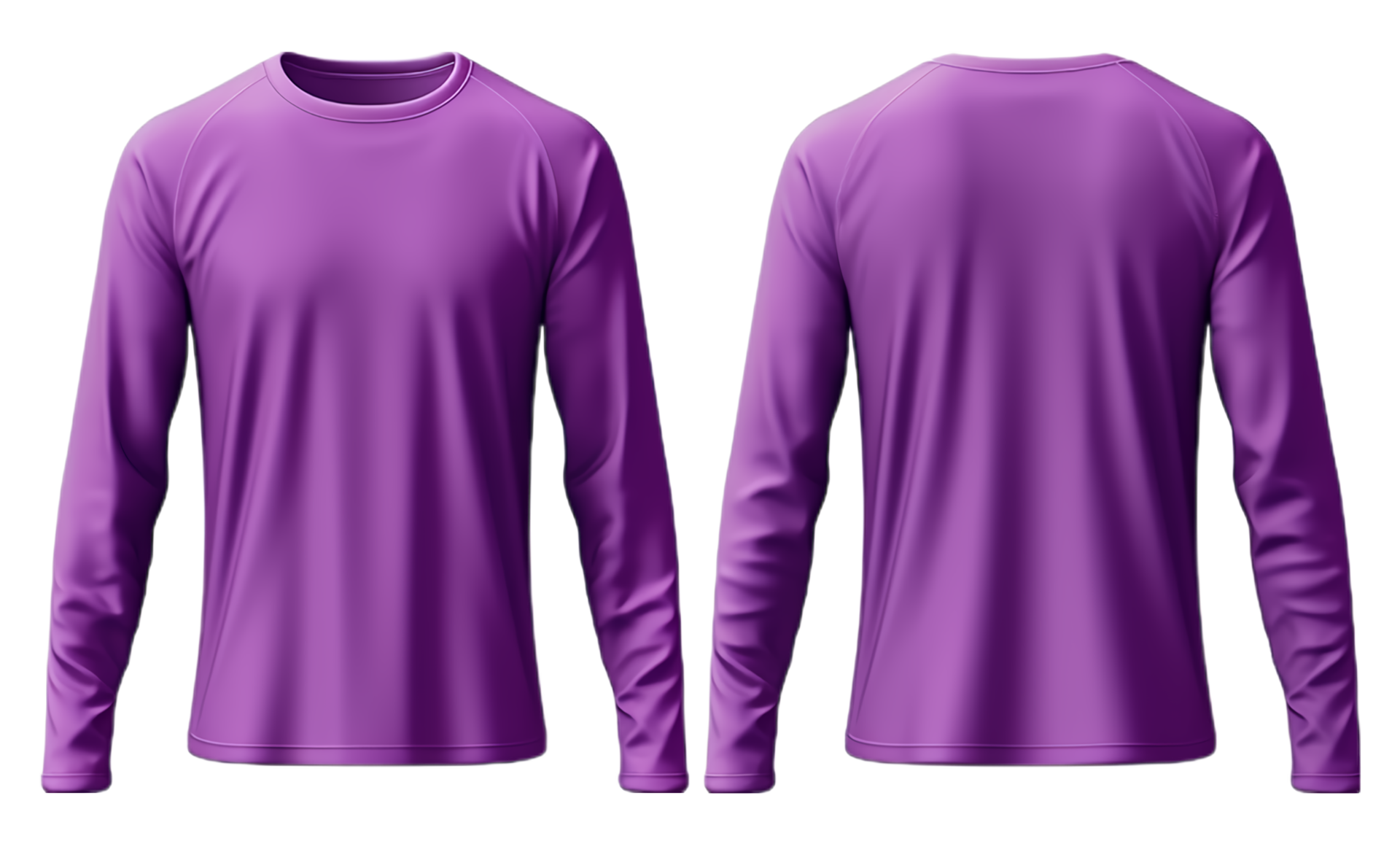 Plain purple long sleeve t-shirt. front and back view. generative ai ...