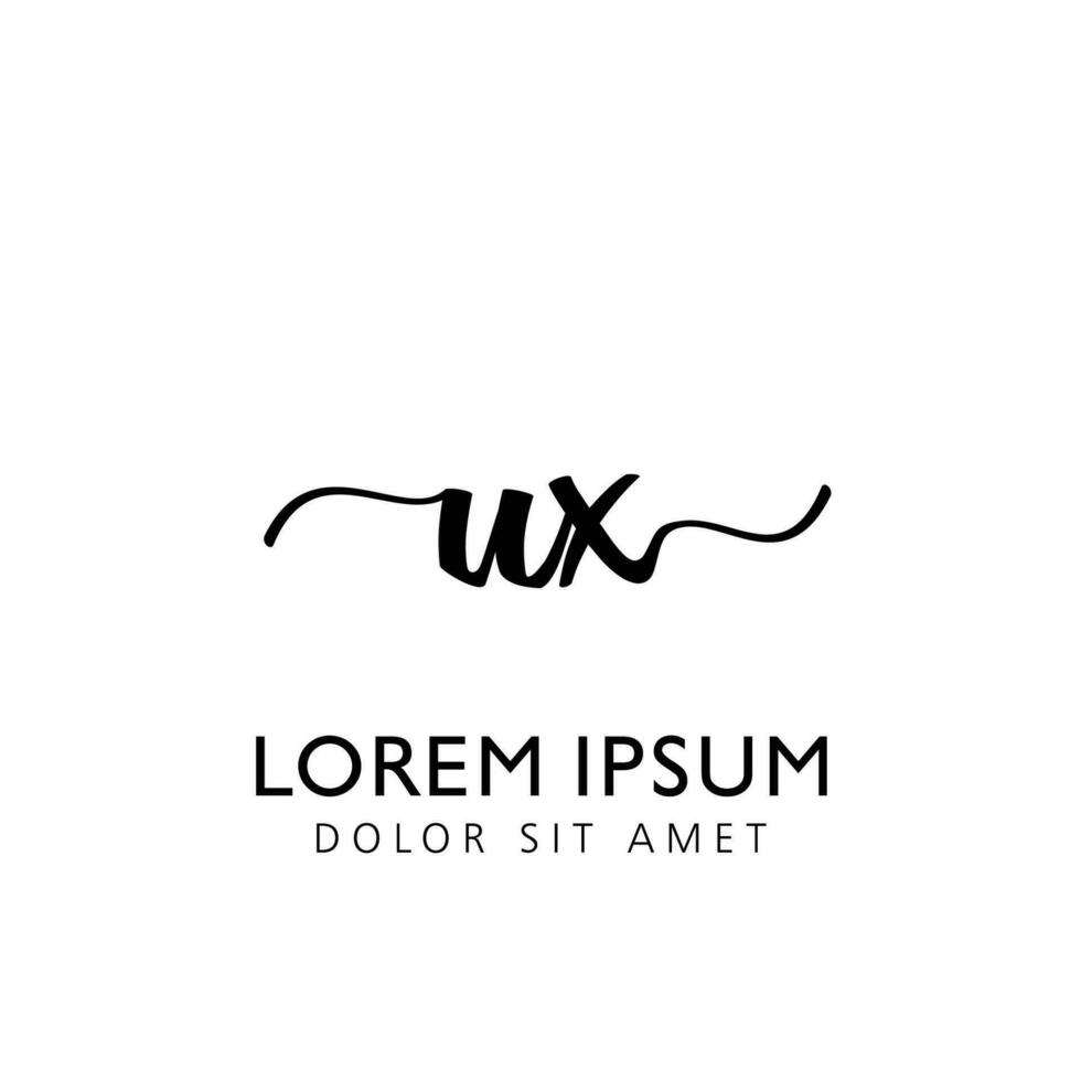 UX Initial Handwriting Template Design vector