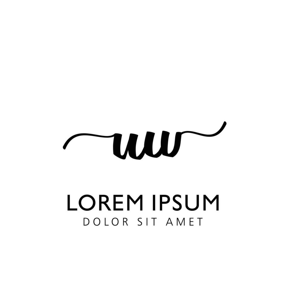 UW Initial Handwriting Template Design vector