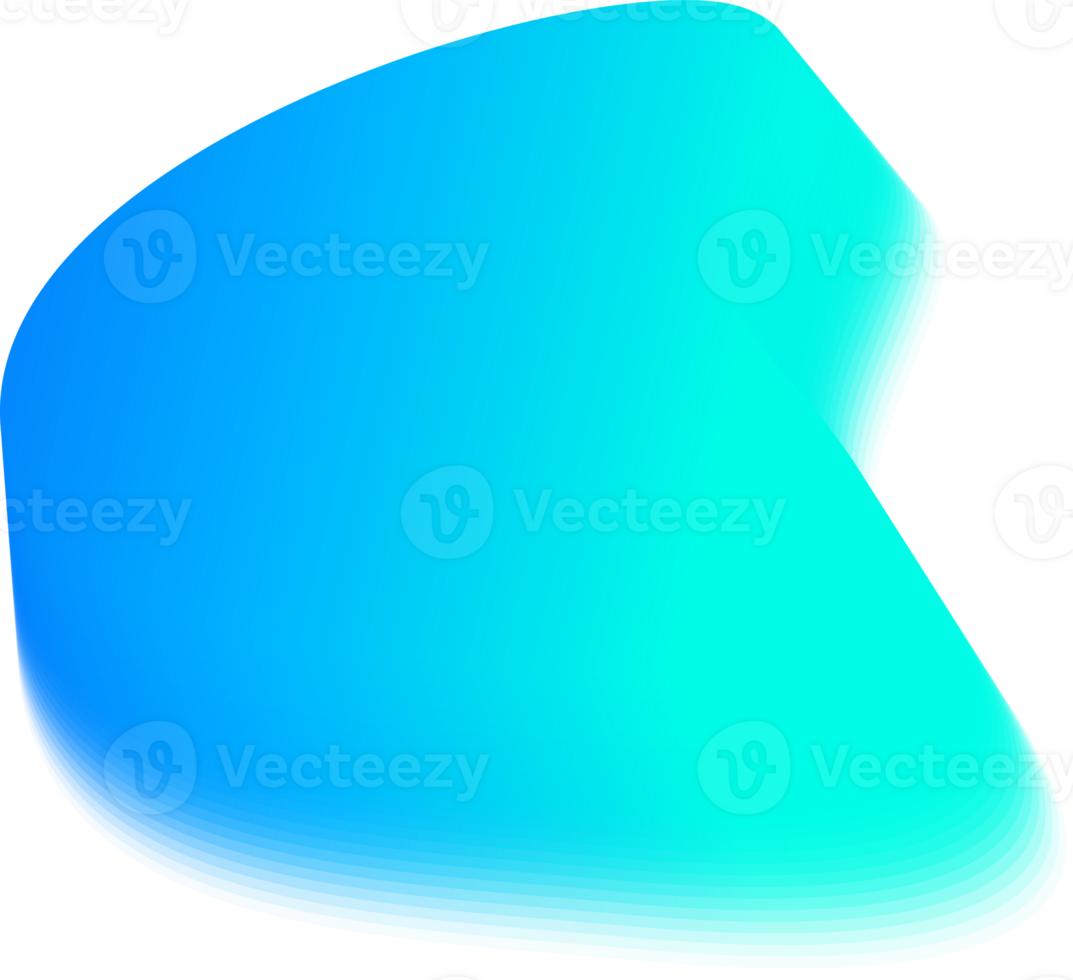 Blurred gradient shape. Abstract fluid neon background. Liquid holographic iridescent blob. Geometric trendy y2k element png