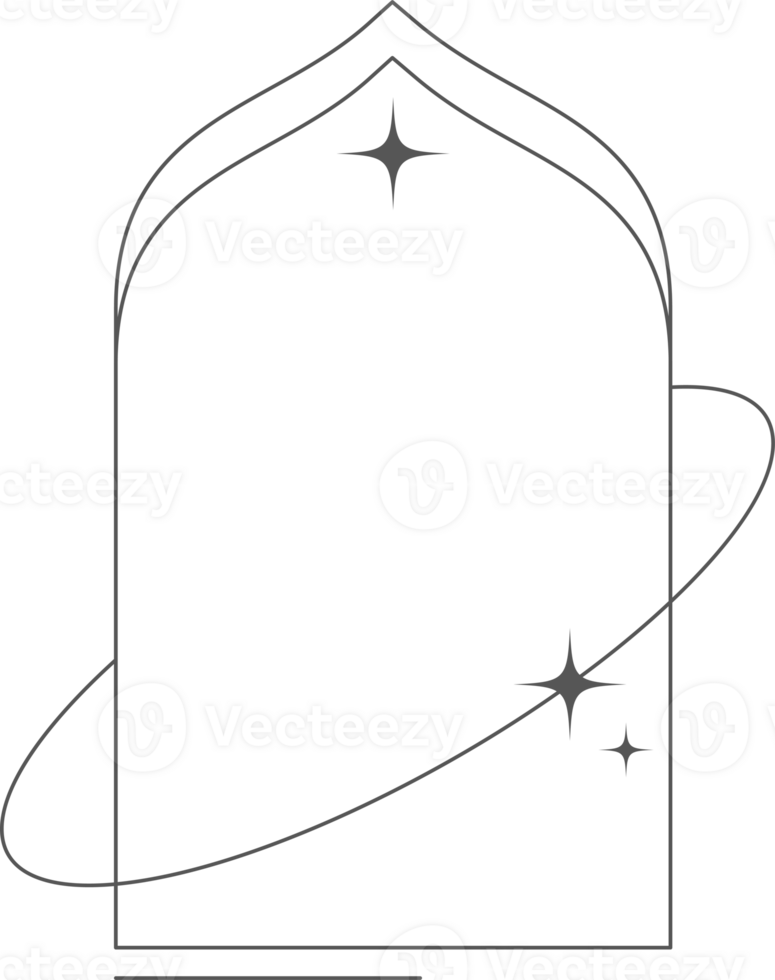 estetico telaio forma. schema minimo grafico elementi con stelle. astratto boho arco con brilla. di moda geometrico modello per manifesto e storia. png